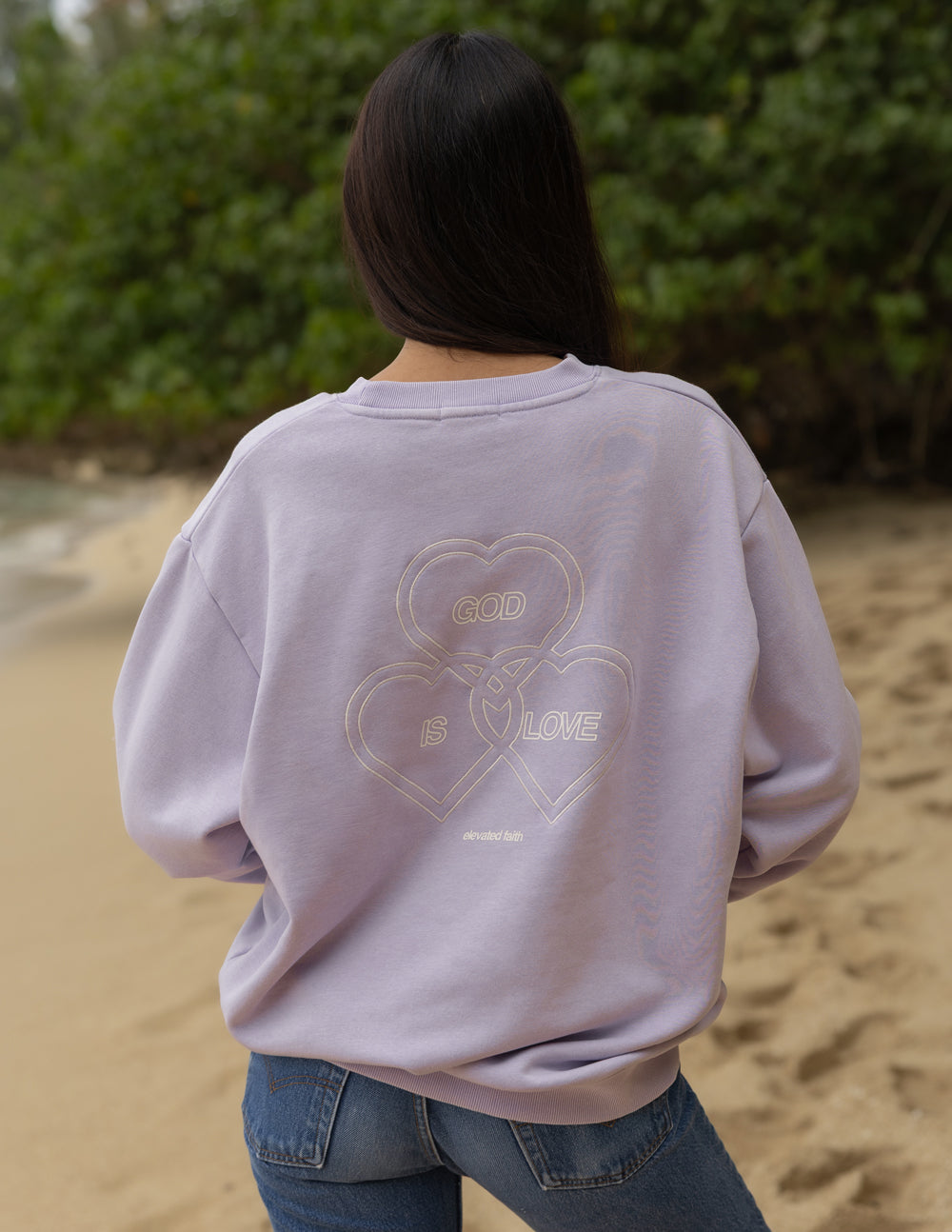 God Is Love Sweatshirt | Lavender Crewneck