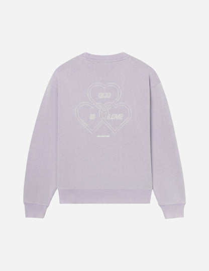 God Is Love Sweatshirt | Lavender Crewneck