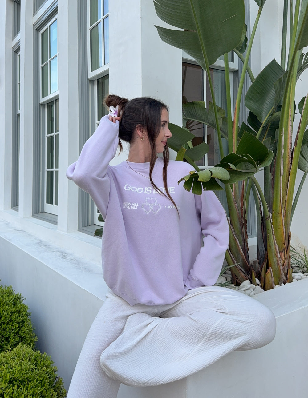 God Is Love Sweatshirt | Lavender Crewneck