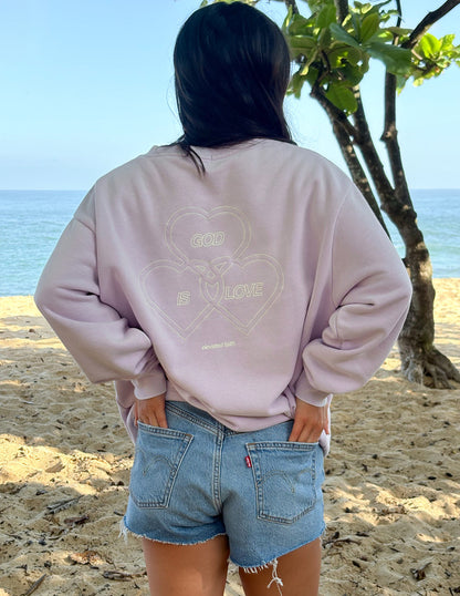 God Is Love Sweatshirt | Lavender Crewneck