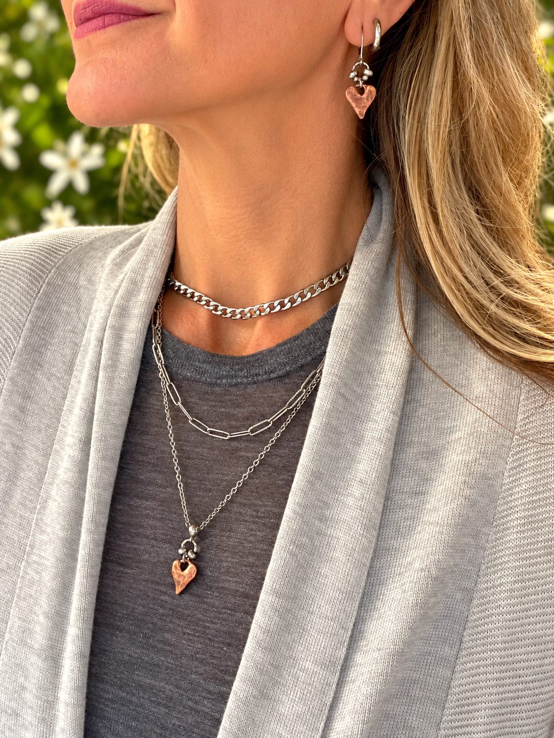 Handcrafted Heart Necklace – Artisan Pewter Pendant on Stainless Steel Chain | Silver, Gold or Copper