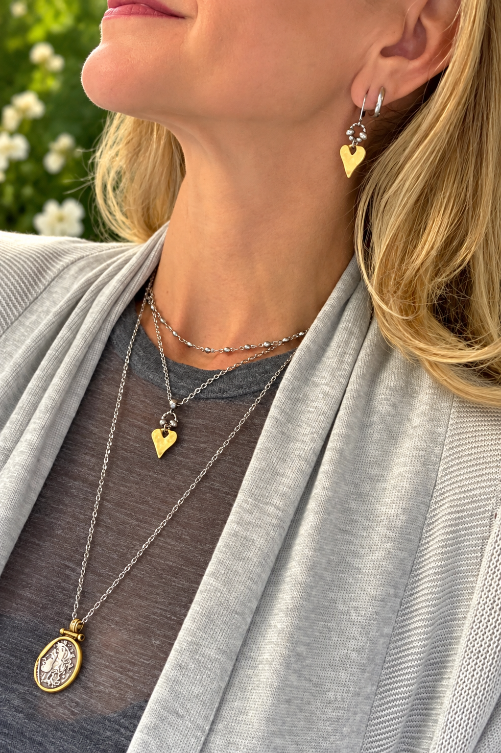 Handcrafted Heart Necklace – Artisan Pewter Pendant on Stainless Steel Chain | Silver, Gold or Copper