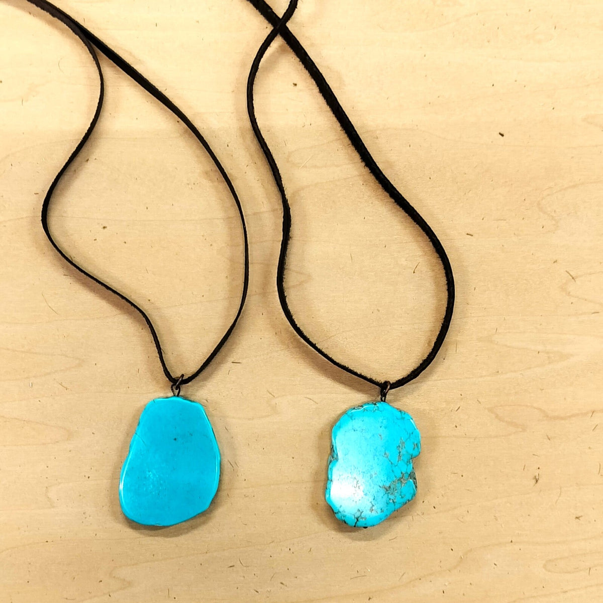 Genuine Leather Necklace with Howlite Stone