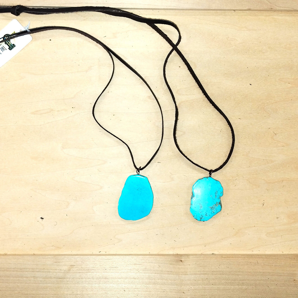 Genuine Leather Necklace with Howlite Stone