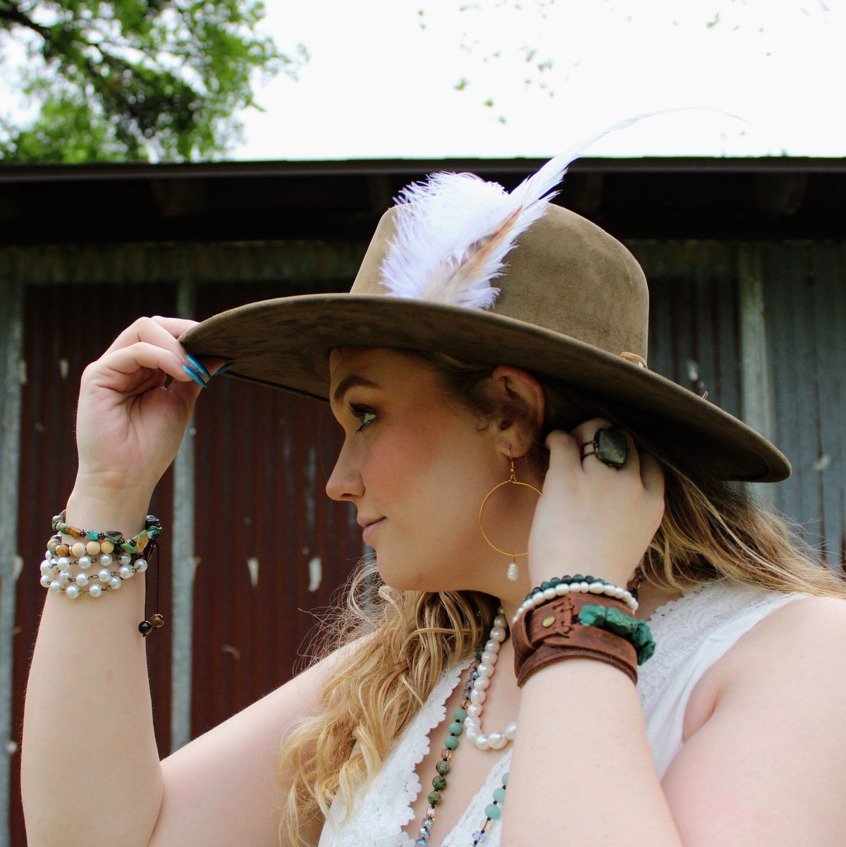 Jasper & Tiger’s Eye Bracelet | Adjustable Boho Beaded
