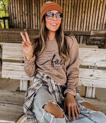 Fall Word Collage Graphic Sweatshirt