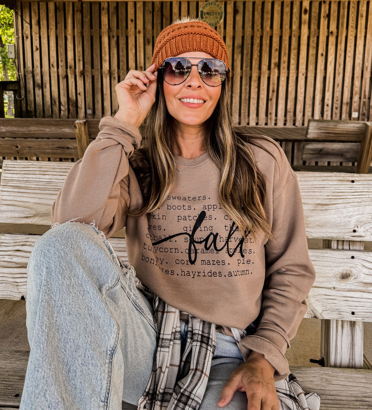 Fall Word Collage Graphic Sweatshirt