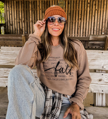 Fall Word Collage Graphic Sweatshirt