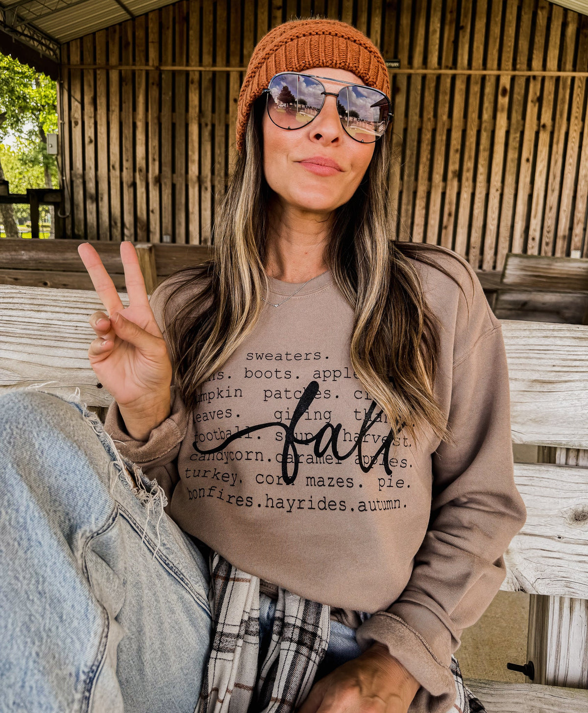 Fall Word Collage Graphic Sweatshirt