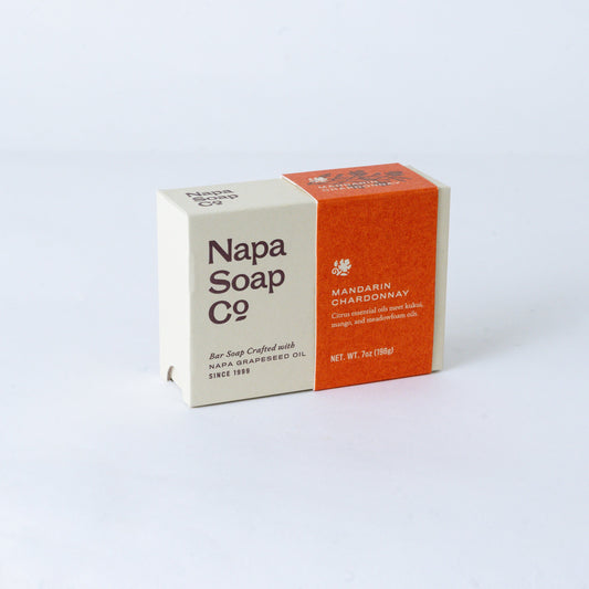 Handmade Soap - Mandarin Chardonnay Crisp Citrus Bar with Grapeseed, Mango, Kukui & Meadowfoam Oils