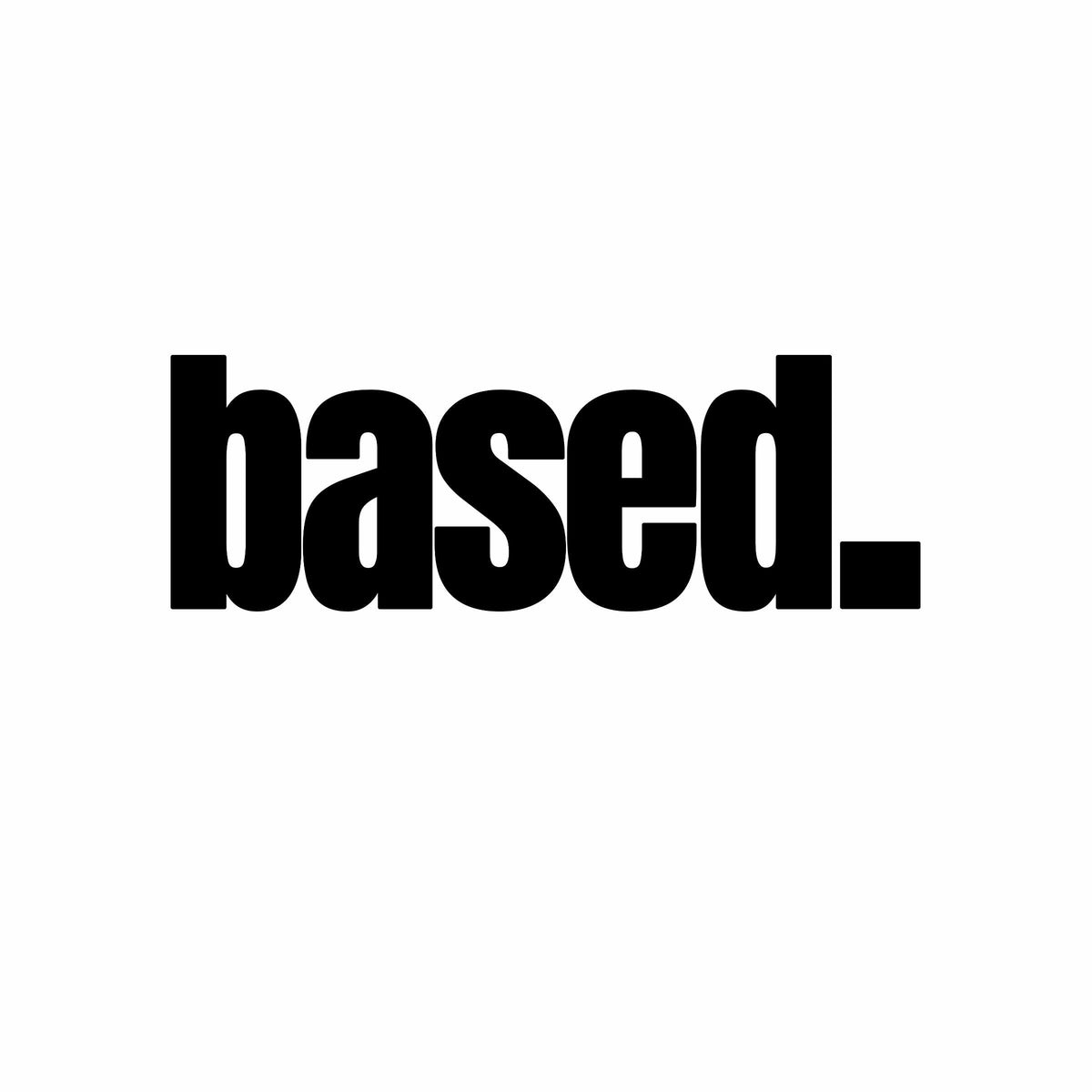 based. Boxy Tee | Minimal Text Graphic, White Cropped Shirt