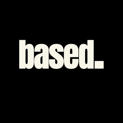 based. Boxy Tee | Minimal Text Graphic, White Cropped Shirt