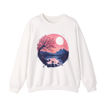 Cherry Blossoms Serenity Karma - Women's Graphic, Zen Floral Shirt, Japanese Inspired Top, Casual Boho Clothing Crewneck Sweatshirt