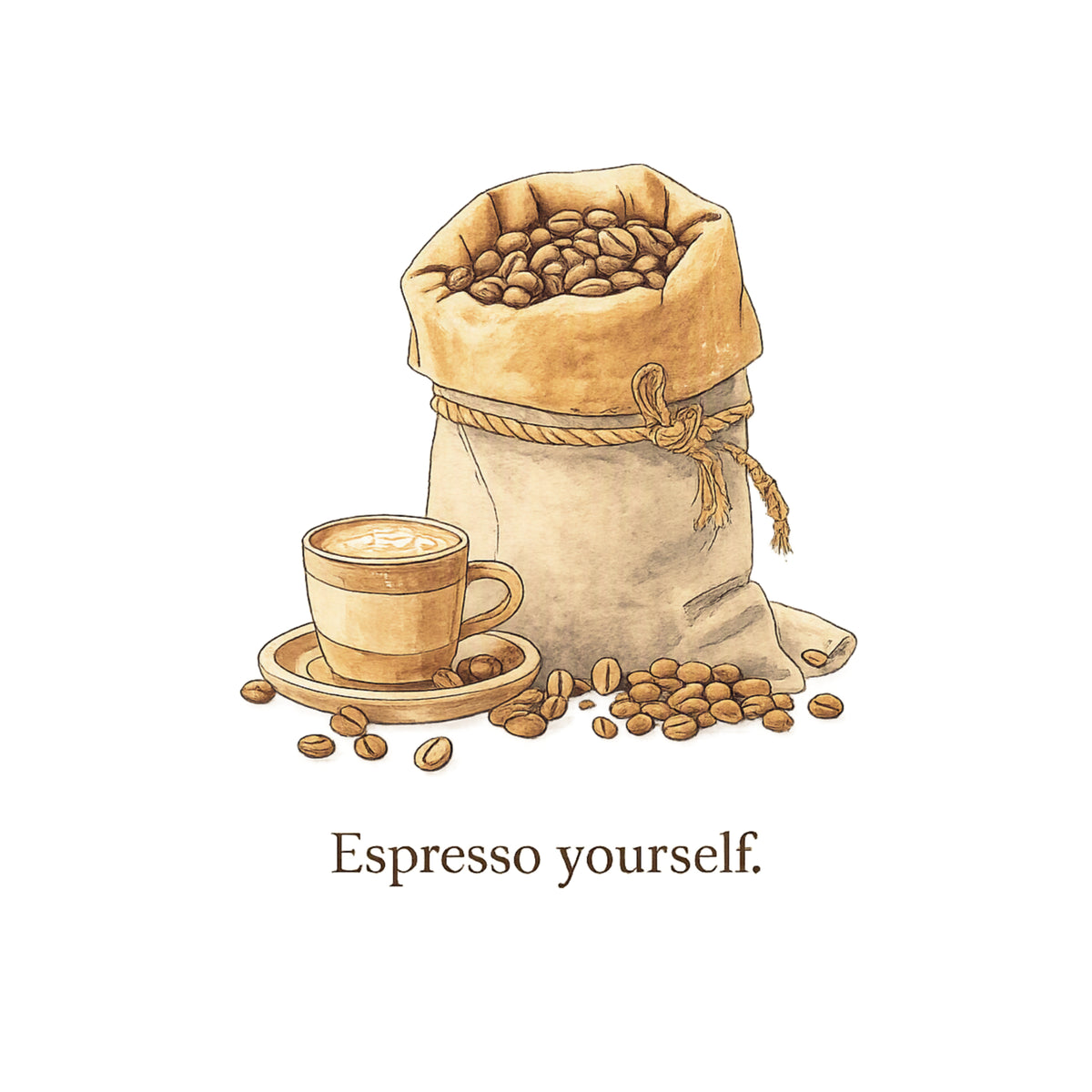 Coffee Bean Boxy Tee | Espresso Yourself, Minimal Coffee Shirt