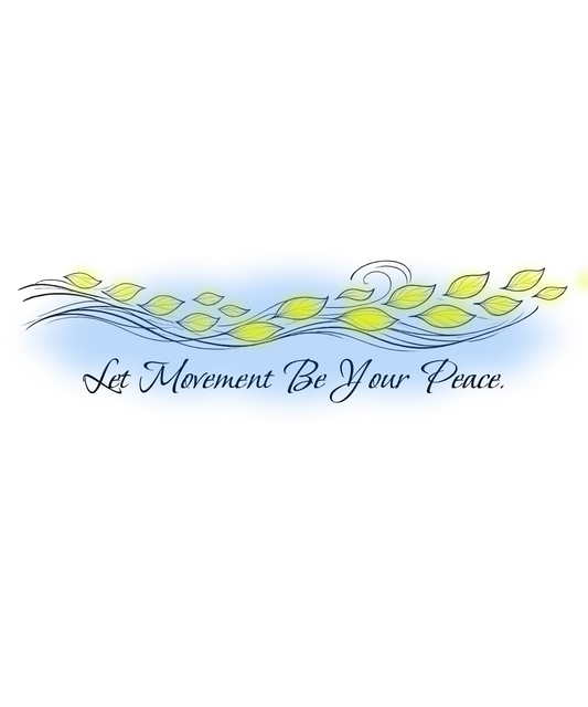 Let Movement Be Your Peace petals line art T-Shirt | floating floral waves