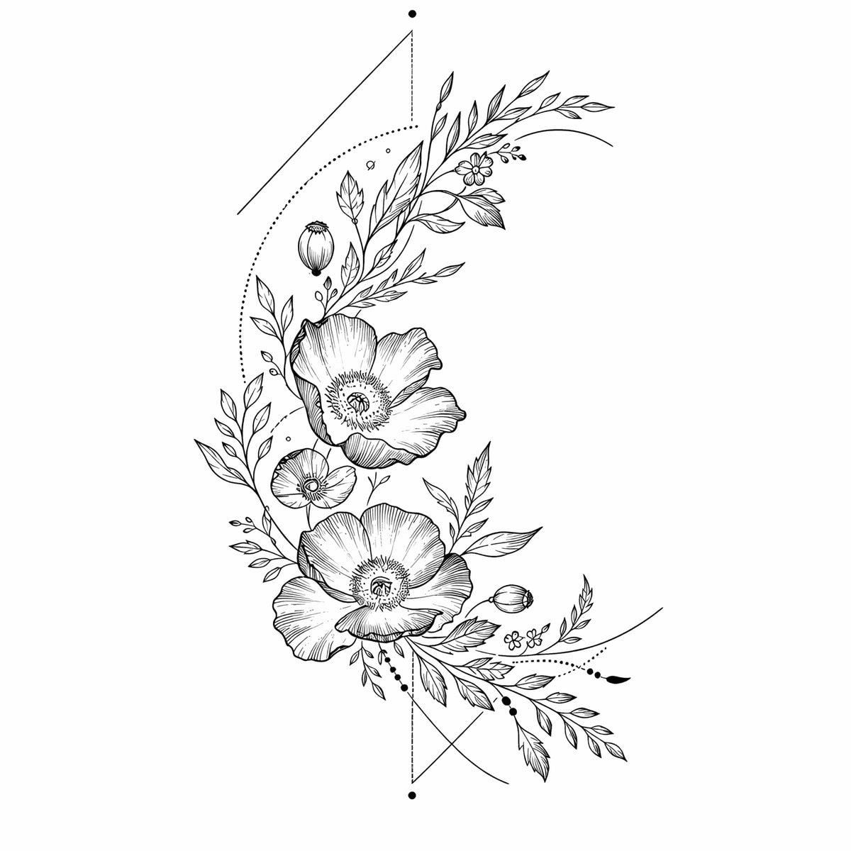 Floral Line Art Tee — Minimal Botanical Flower T-Shirt