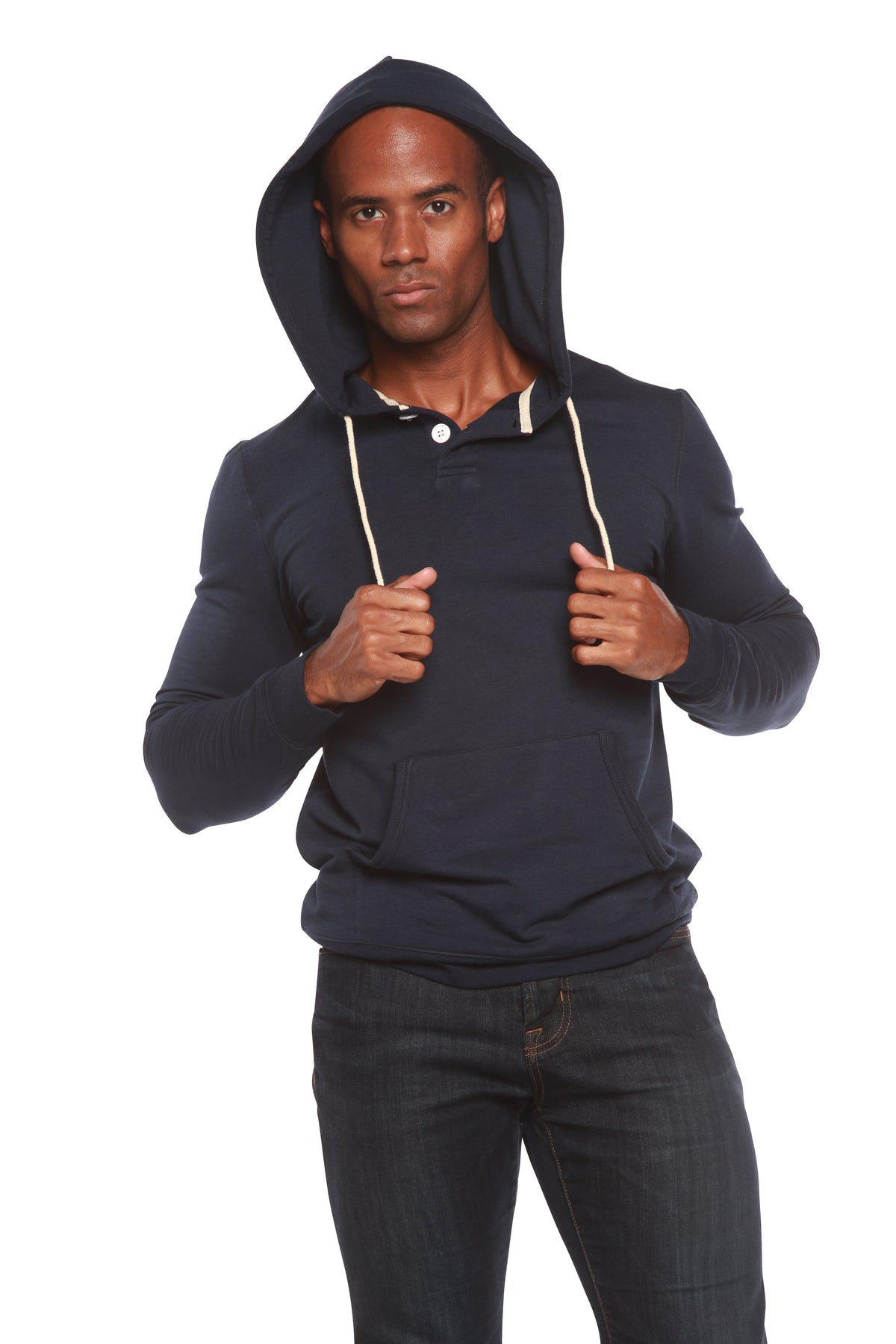Men’s Bamboo Viscose Fleece Henley Hoodie