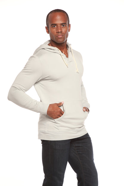 Men’s Bamboo Viscose Fleece Henley Hoodie