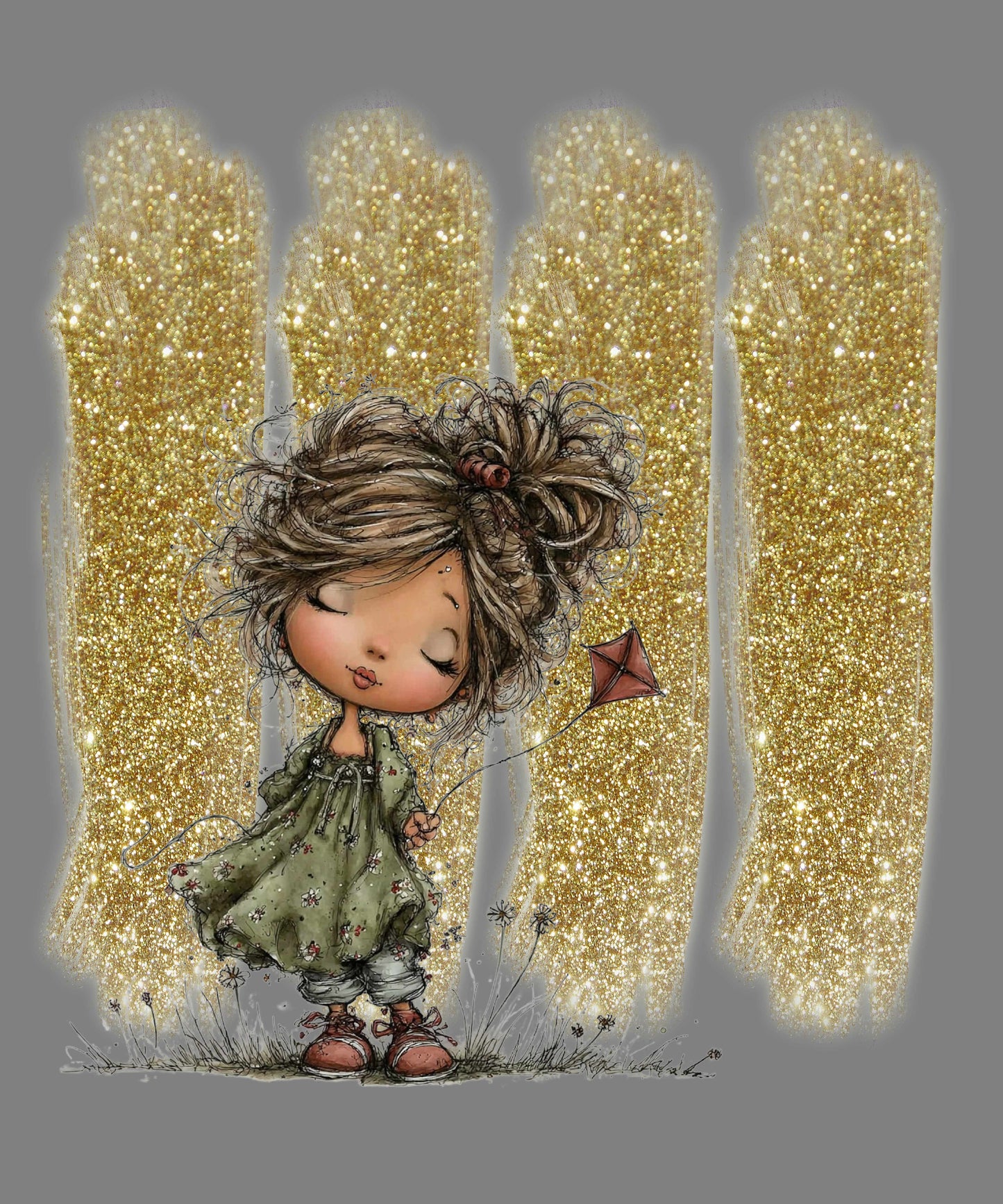 Whimsical Little Girl Illustration Tee