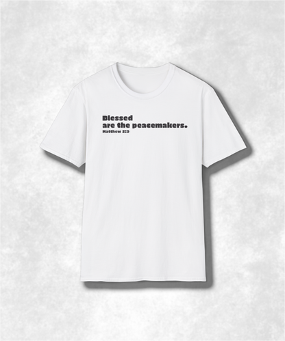 Blessed are the Peacemakers Matthew 5:9 Christian T-Shirt, Faith-Based Graphic Tee, Religious Apparel, Unisex Bible Verse Shirt