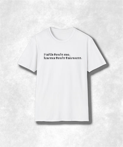 Faith and Karma Unisex Softstyle T-Shirt, Spiritual Tee, Positive Vibes Shirt, Inspirational Clothing, Meditation Top