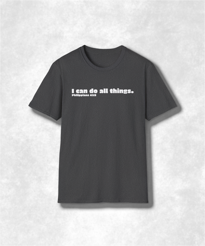Christian Unisex T-Shirt, Bible Verse Tee, Inspirational Graphic Shirt, Religious Apparel, Philippians 4:13