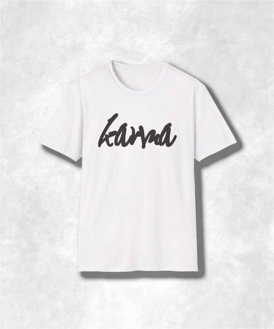 Karma T-Shirt, Positive Vibes Shirt, Yoga Tee, Zen Clothing, Mindfulness Top, Unisex Softstyle Tee