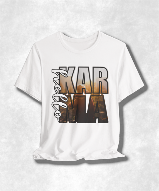 Karma Fall Season T-Shirt, Positive Vibes Tee, Autumn Karma Shirt, Unisex Jersey Top, Karma Graphic Tee, Karma Gift Idea
