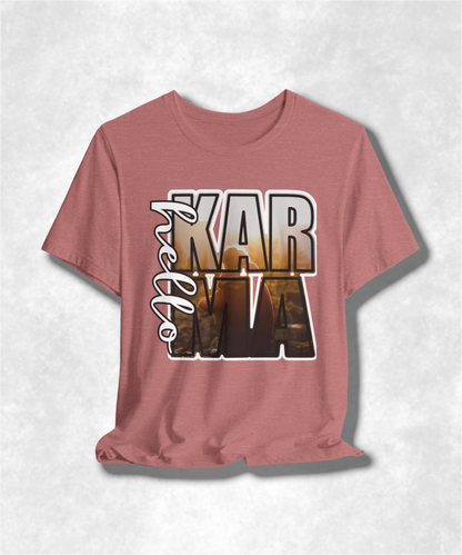 Karma Fall Season T-Shirt, Positive Vibes Tee, Autumn Karma Shirt, Unisex Jersey Top, Karma Graphic Tee, Karma Gift Idea