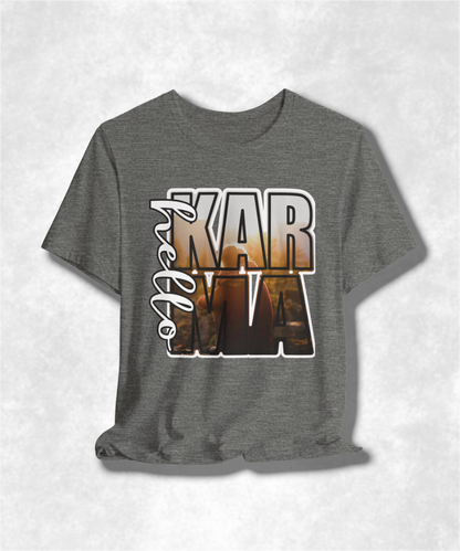 Karma Fall Season T-Shirt, Positive Vibes Tee, Autumn Karma Shirt, Unisex Jersey Top, Karma Graphic Tee, Karma Gift Idea