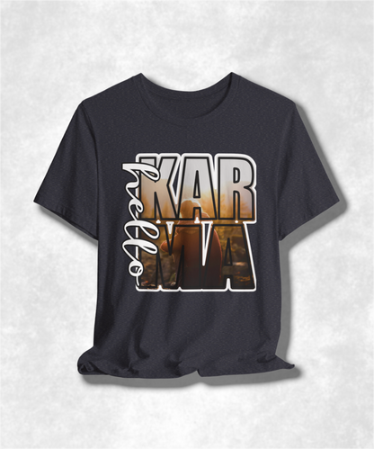 Karma Fall Season T-Shirt, Positive Vibes Tee, Autumn Karma Shirt, Unisex Jersey Top, Karma Graphic Tee, Karma Gift Idea