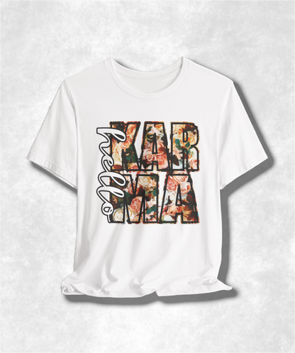 Karma Spring Season T-Shirt - Trendy Graphic Tee for Casual Wear