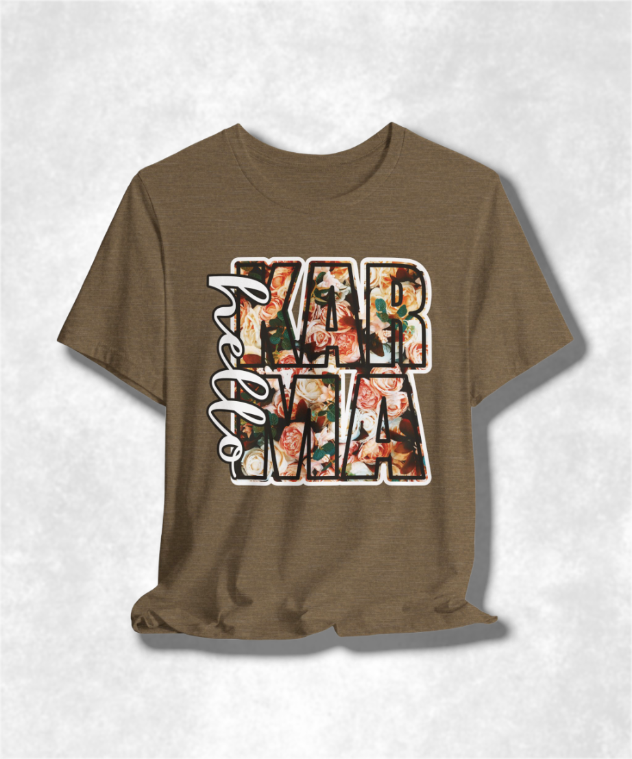 Karma Spring Season T-Shirt - Trendy Graphic Tee for Casual Wear