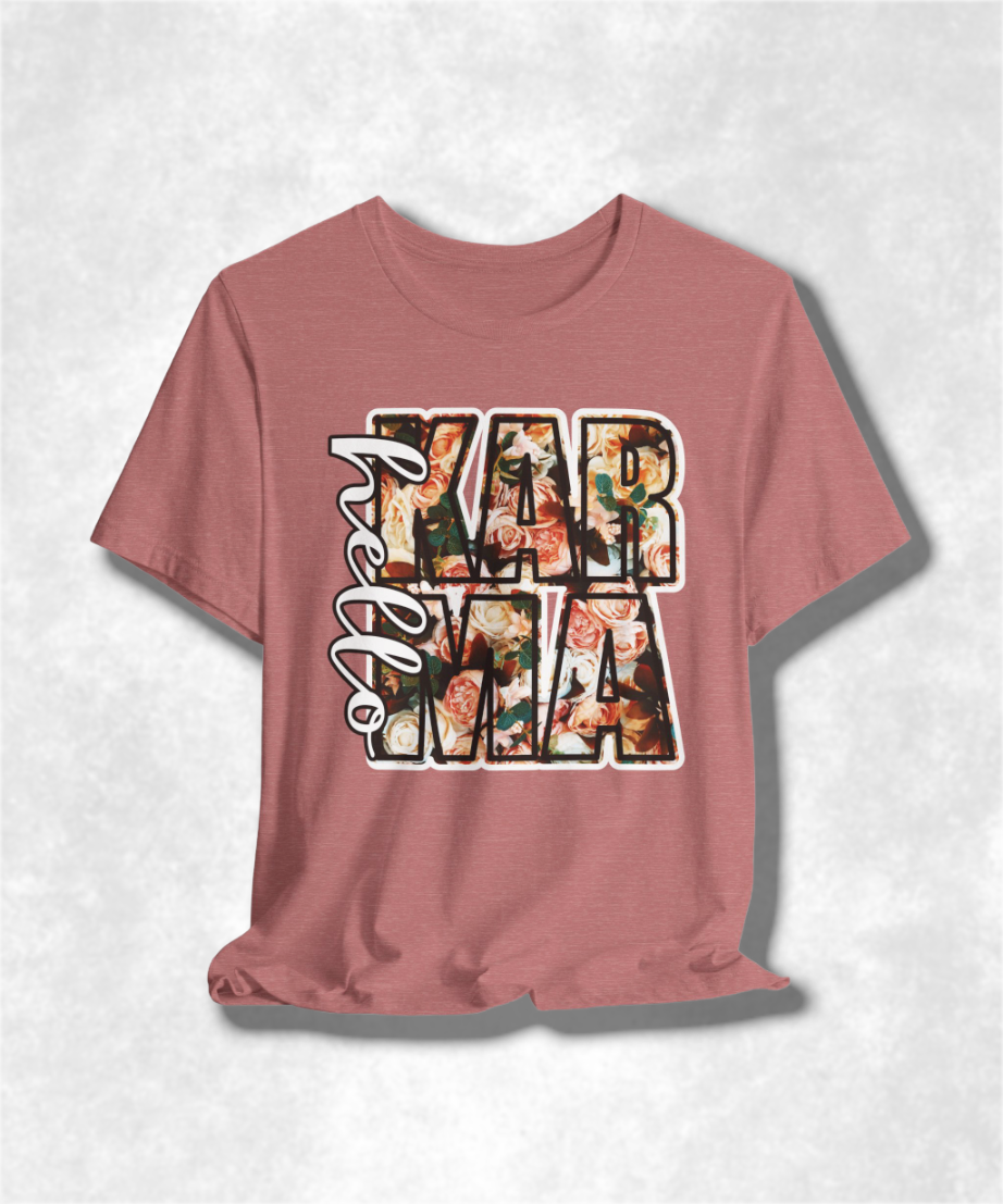 Karma Spring Season T-Shirt - Trendy Graphic Tee for Casual Wear