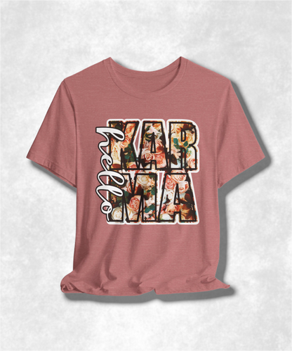Karma Spring Season T-Shirt - Trendy Graphic Tee for Casual Wear