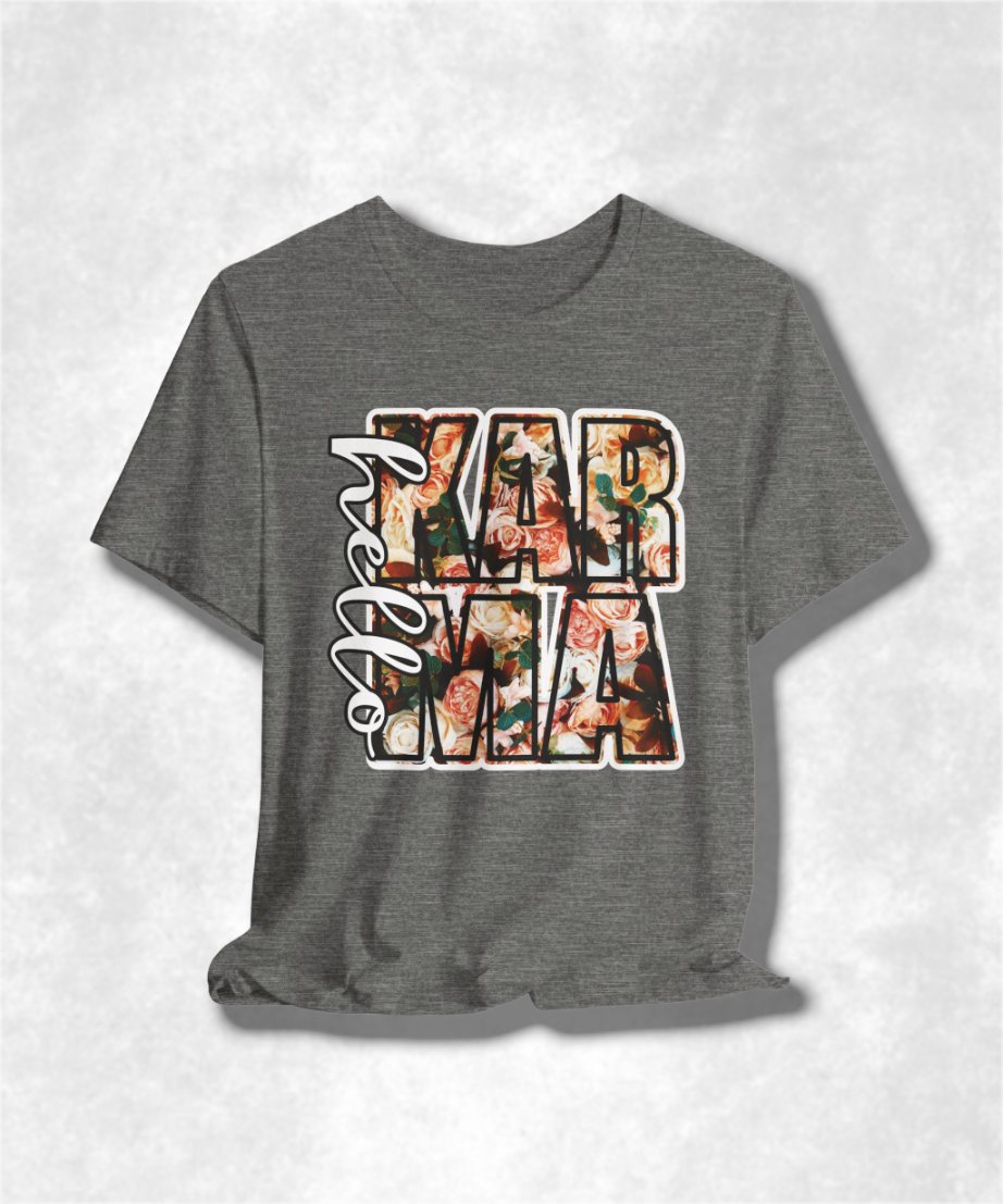 Karma Spring Season T-Shirt - Trendy Graphic Tee for Casual Wear