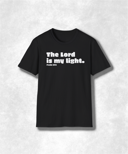 Religious Christian Scripture T-Shirt, Inspirational Bible Verse Tee, Unisex Comfortable Shirt, Psalm 27:1 Design, Religious Gift for Men