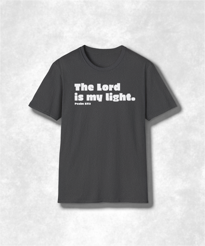 Religious Christian Scripture T-Shirt, Inspirational Bible Verse Tee, Unisex Comfortable Shirt, Psalm 27:1 Design, Religious Gift for Men