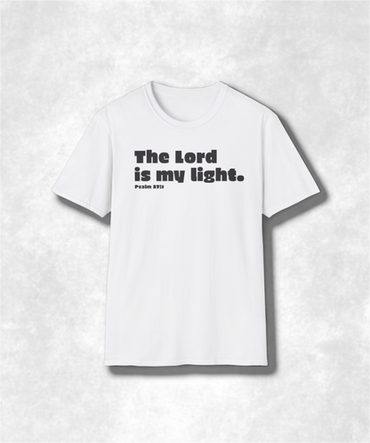 Religious Christian Scripture T-Shirt, Inspirational Bible Verse Tee, Unisex Comfortable Shirt, Psalm 27:1 Design, Religious Gift for Men