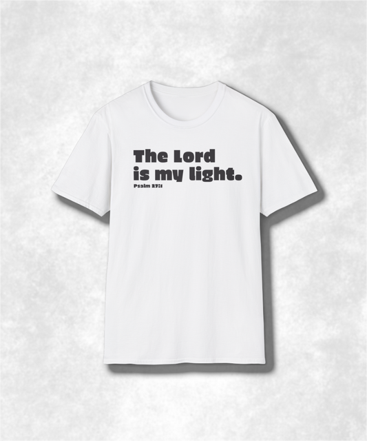 Religious Christian Scripture T-Shirt, Inspirational Bible Verse Tee, Unisex Comfortable Shirt, Psalm 27:1 Design, Religious Gift for Men