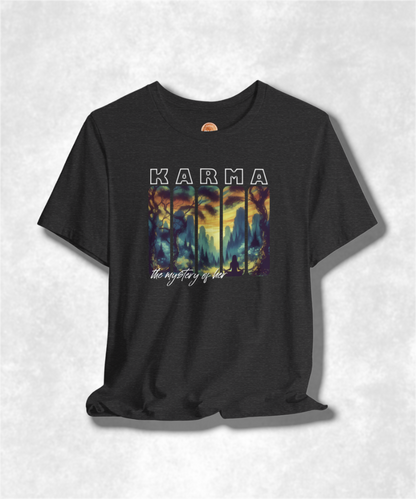 The Mystery of Her Karma T-Shirt - Women's Graphic Tee, Spiritual Streetwear, Boho Chic Clothing, Inspirational Apparel, Unique Gift Idea