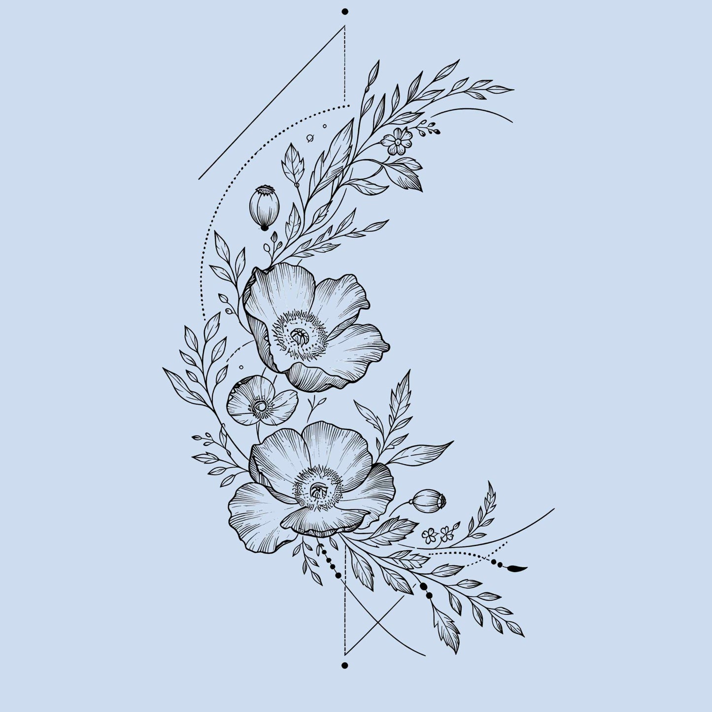 Floral Line Art Tee — Minimal Botanical Flower T-Shirt