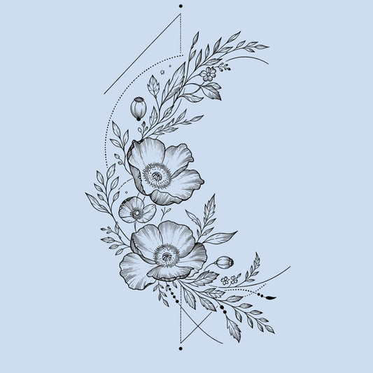 Floral Line Art Tee — Minimal Botanical Flower T-Shirt