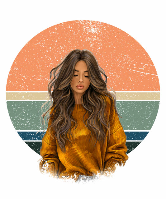 Vintage Circle Sweater Girl T-Shirt