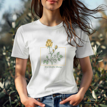 Break Into Your Becoming Blooming Stem T-Shirt | Minimal Geometric Frame