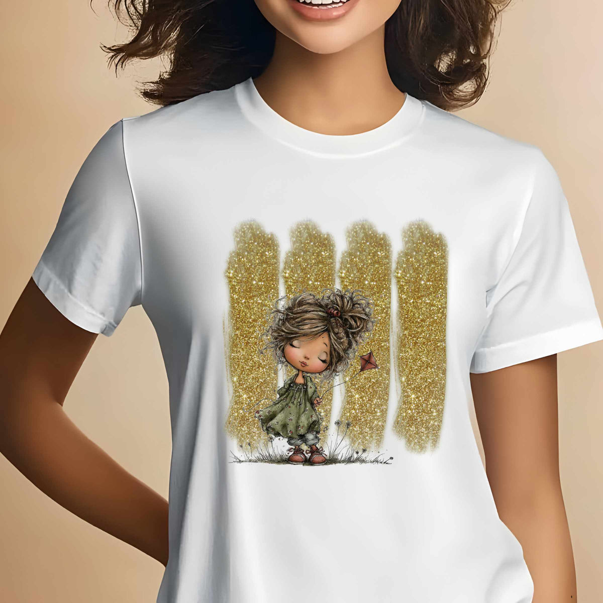 Whimsical Little Girl Illustration Tee