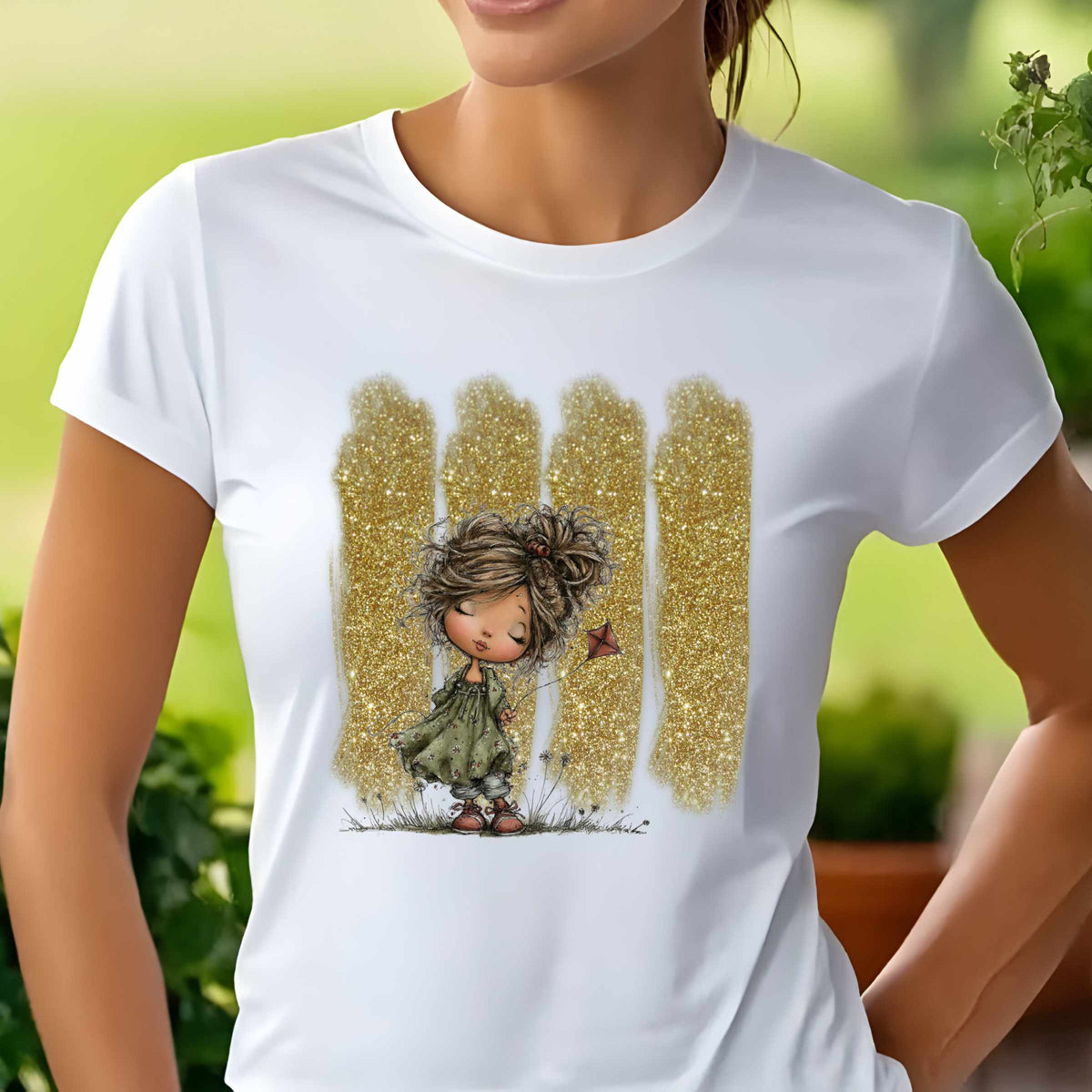 Whimsical Little Girl Illustration Tee