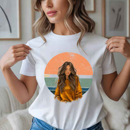 Vintage Circle Sweater Girl T-Shirt