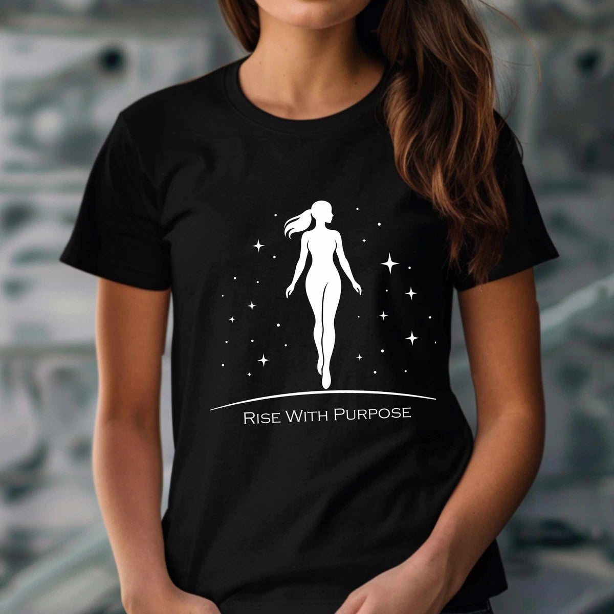 Silhouette Woman with Stars T-Shirt | Rise With Purpose