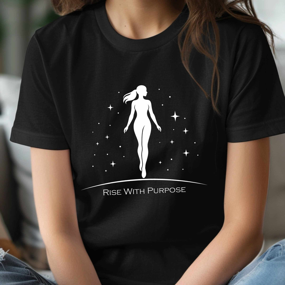 Silhouette Woman with Stars T-Shirt | Rise With Purpose